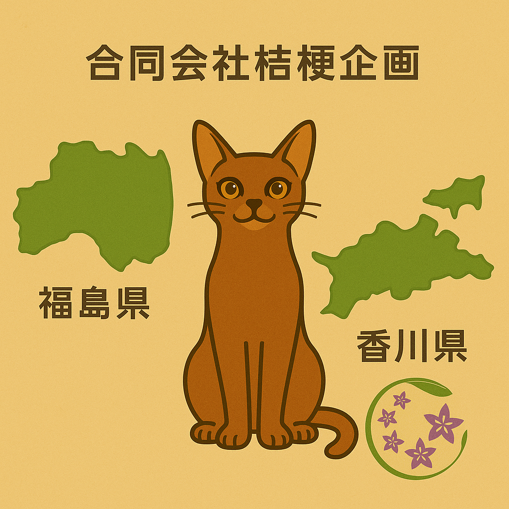 福島と香川の地図の間にアビ蔵
